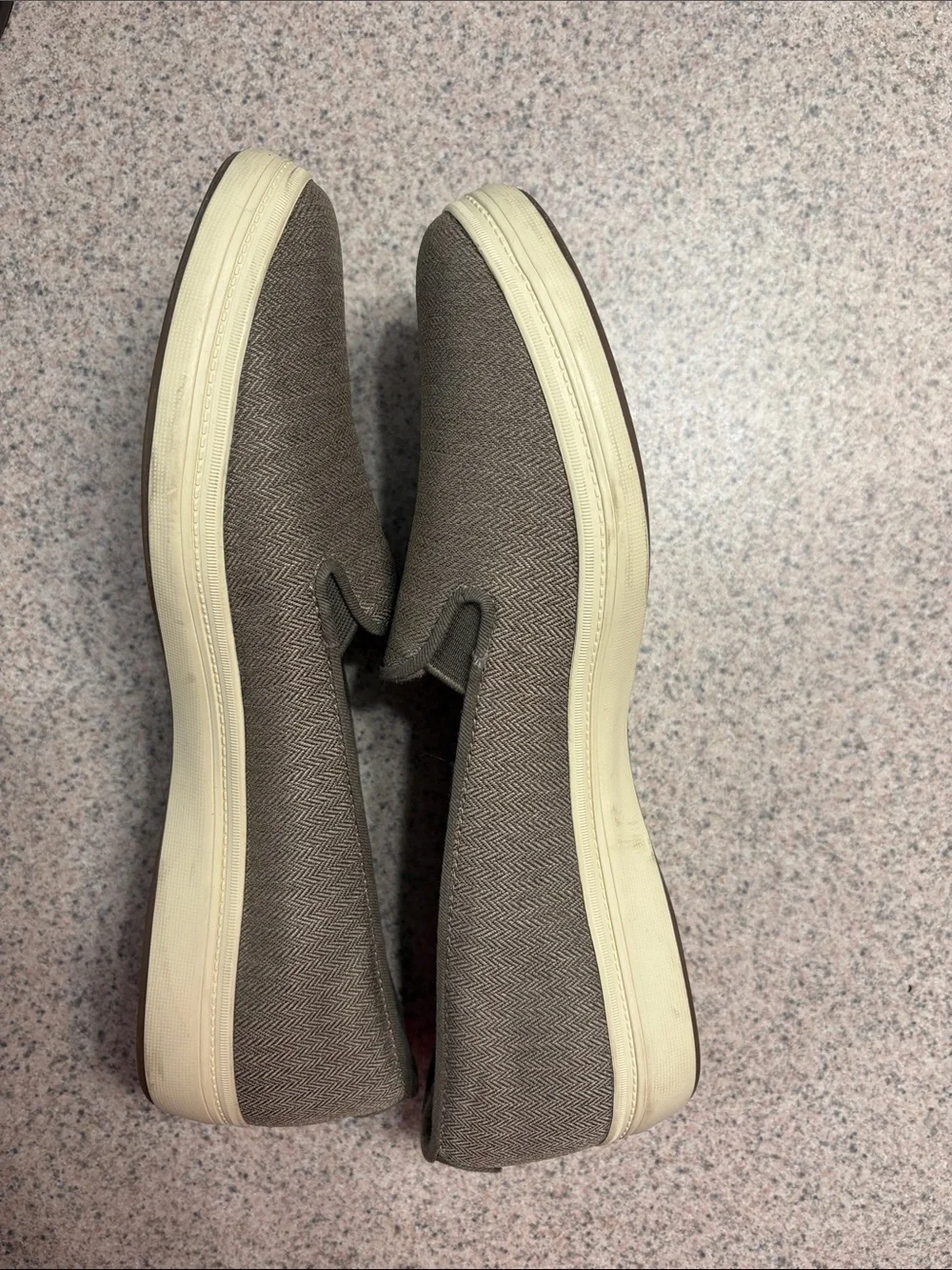 Keds Olive Textured Slip-On Flats with Burgundy Insole